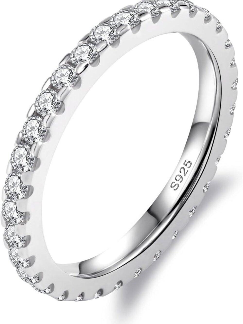 Eternity Moissanite Wedding Band for Women | Stackable Full Circle Ring